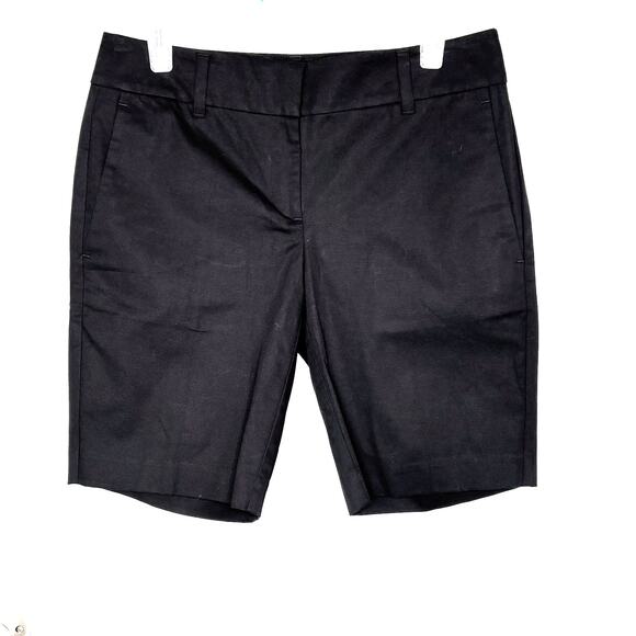 Ann Taylor Factory Wms 2 Black Bermuda Shorts Pockets Mid Rise Summer - Picture 1 of 6
